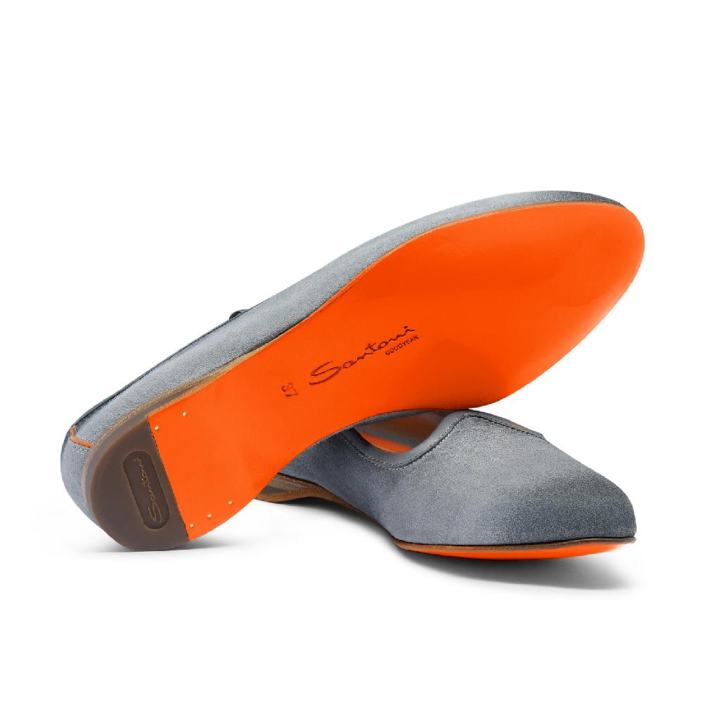 Santoni Mocassino da donna in suede azzurro Negozi Online