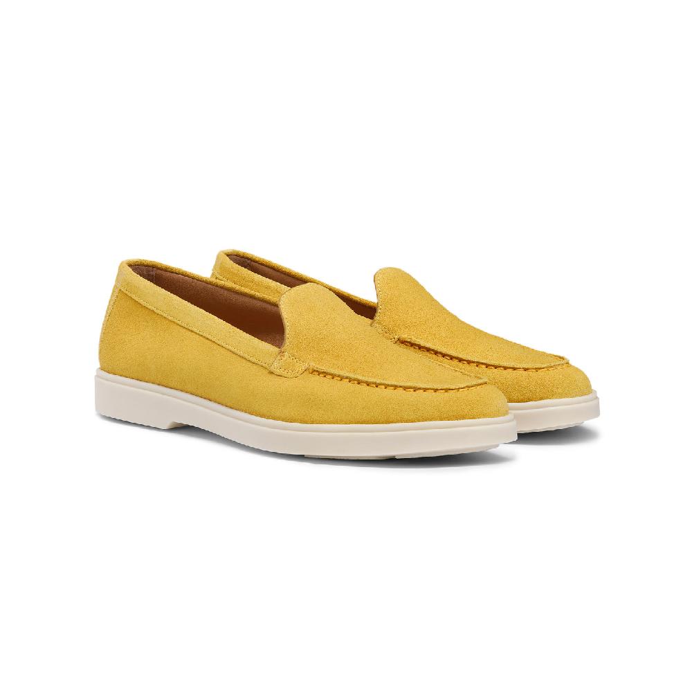 Santoni Mocassino da donna in suede giallo Shopping Online