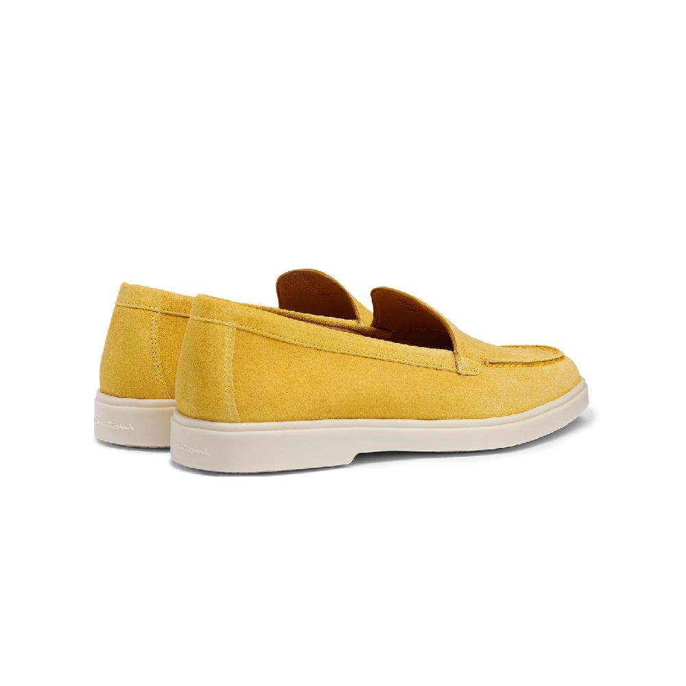 Santoni Mocassino da donna in suede giallo Shopping Online