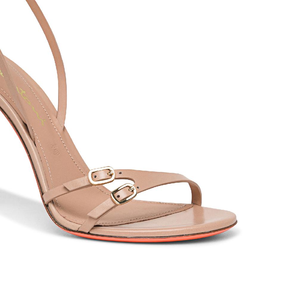 Santoni Sandalo tacco alto da donna in pelle rosa Sconto