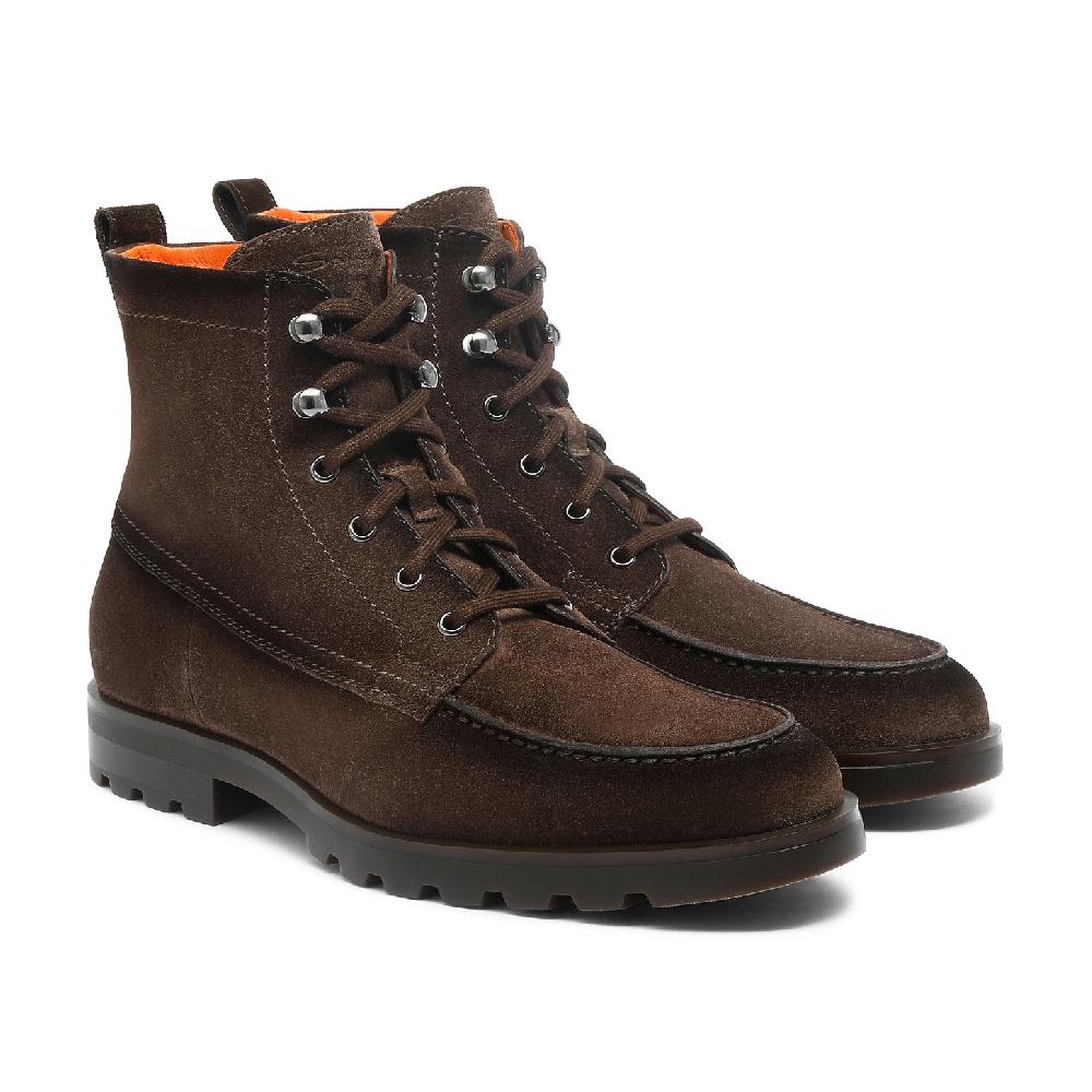 Santoni Stivaletto da uomo in suede testa di moro Promozione