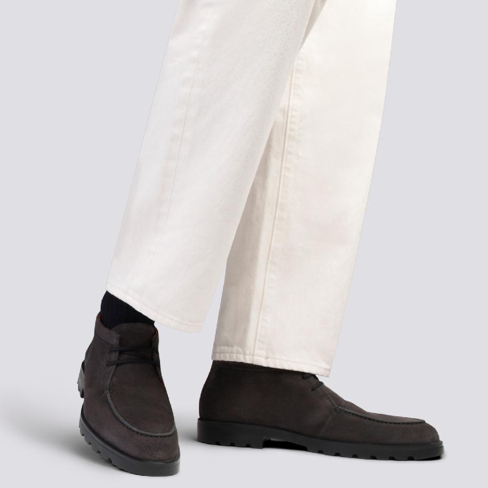Santoni Stivaletto desert da uomo in suede grigio Offerta Pasqua