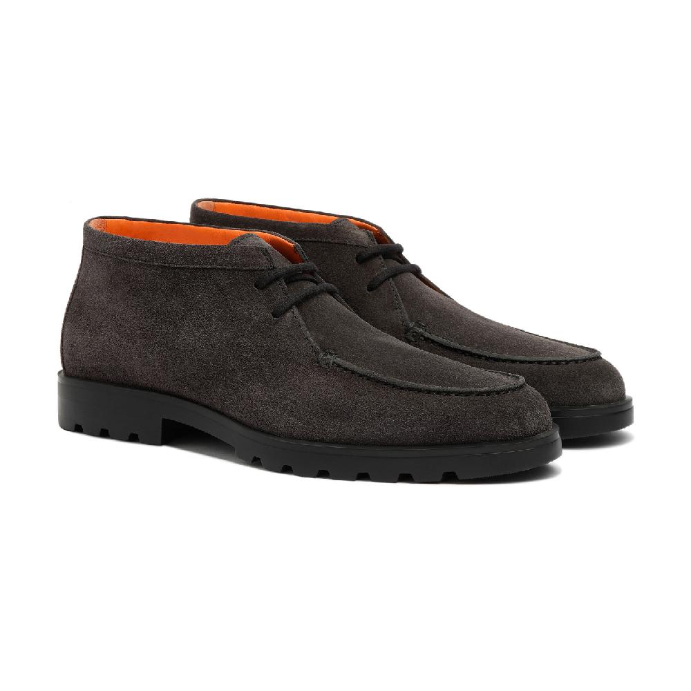Santoni Stivaletto desert da uomo in suede grigio Offerta Pasqua
