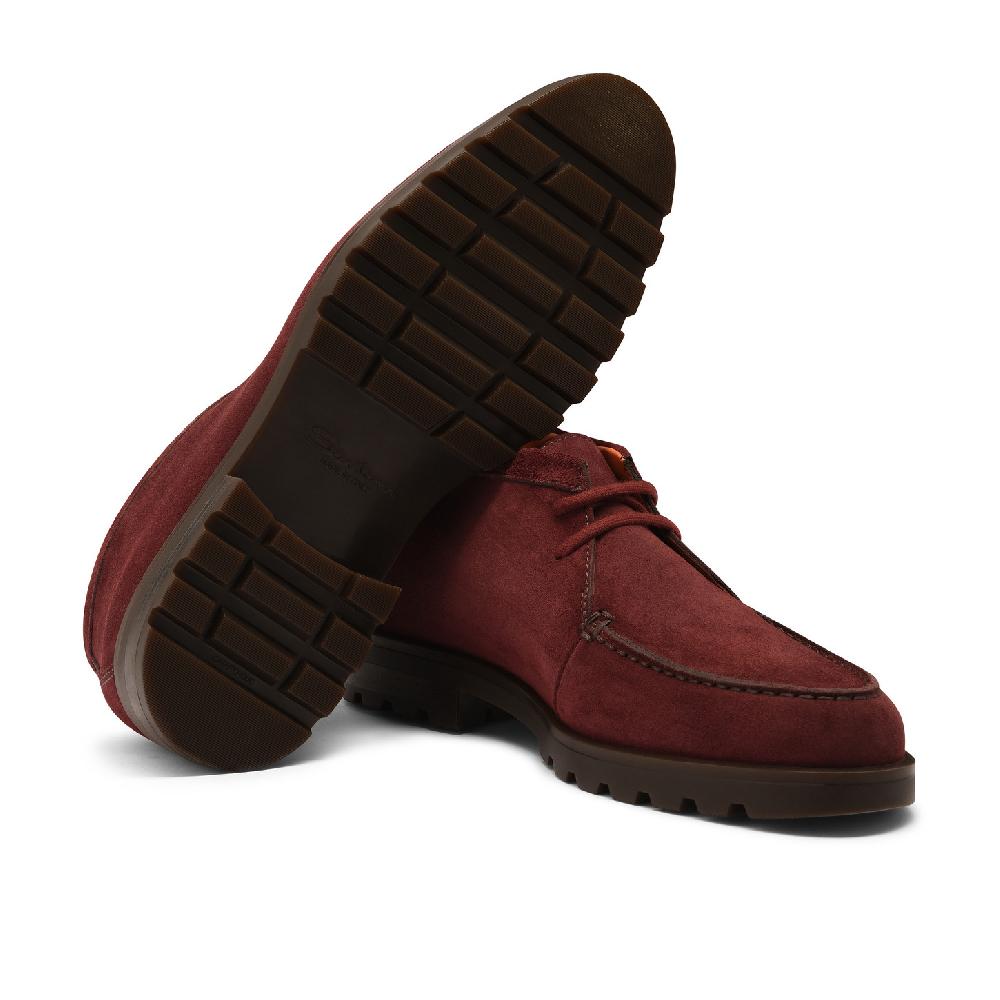Santoni Stivaletto desert da uomo in suede rosso Pezzi Unici