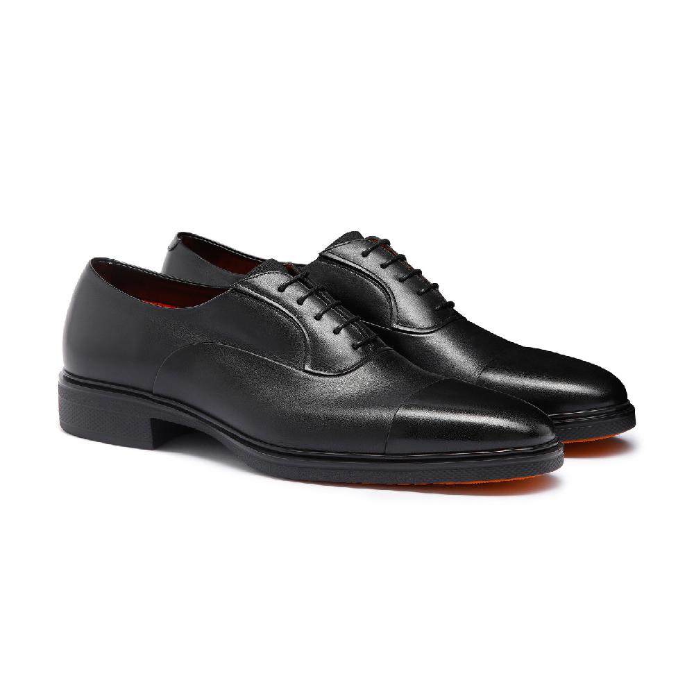 Santoni Stringata Easy da uomo in pelle nera Convenienza
