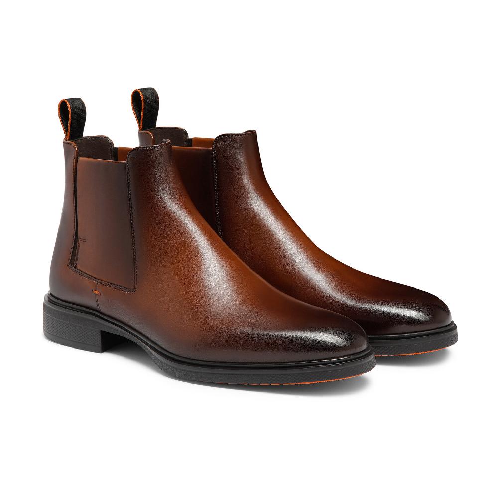 Santoni Stivaletto Easy da uomo in pelle testa di moro Presa