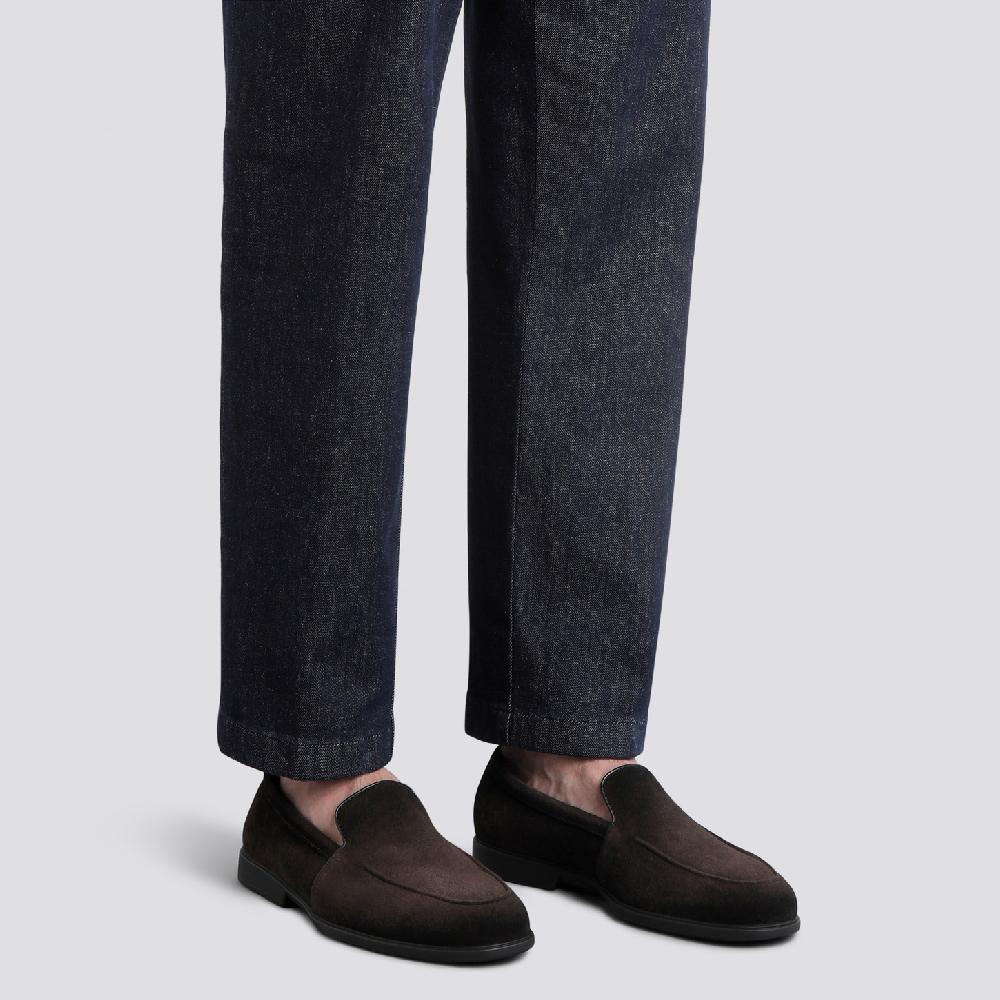 Santoni Mocassino da uomo in suede testa di moro Offerta