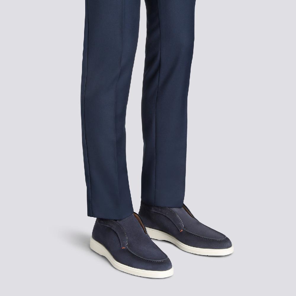 Santoni Stivaletto desert da uomo in suede blu Italy