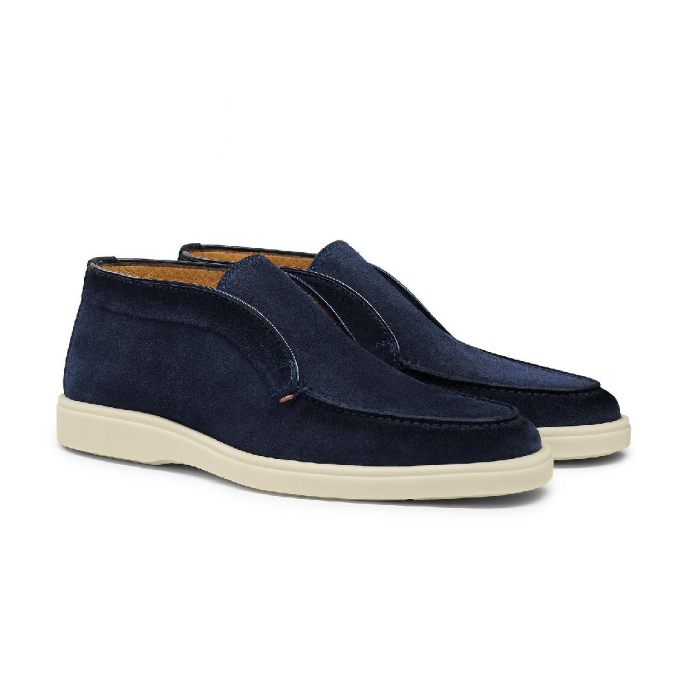 Santoni Stivaletto desert da uomo in suede blu Italy