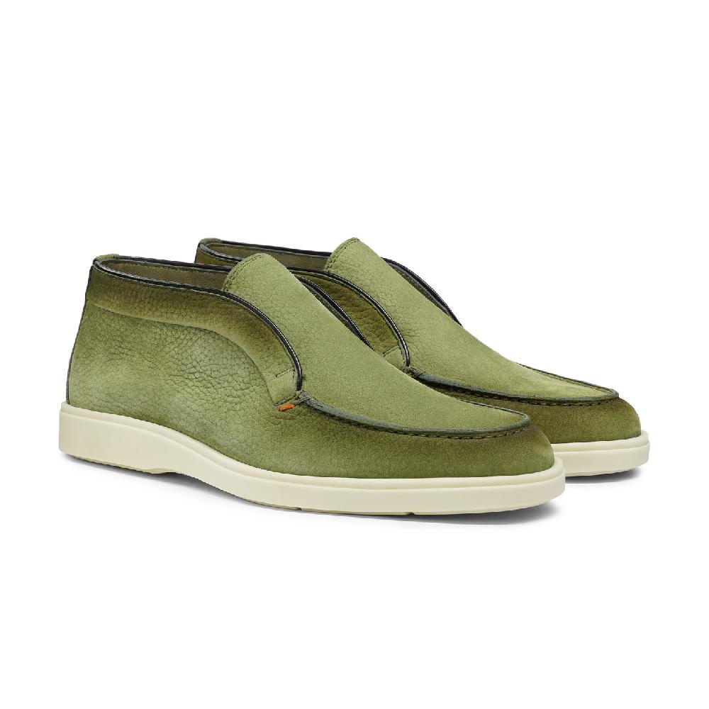 Santoni Stivaletto desert da uomo in nabuk verde Fino al 65% di sconto