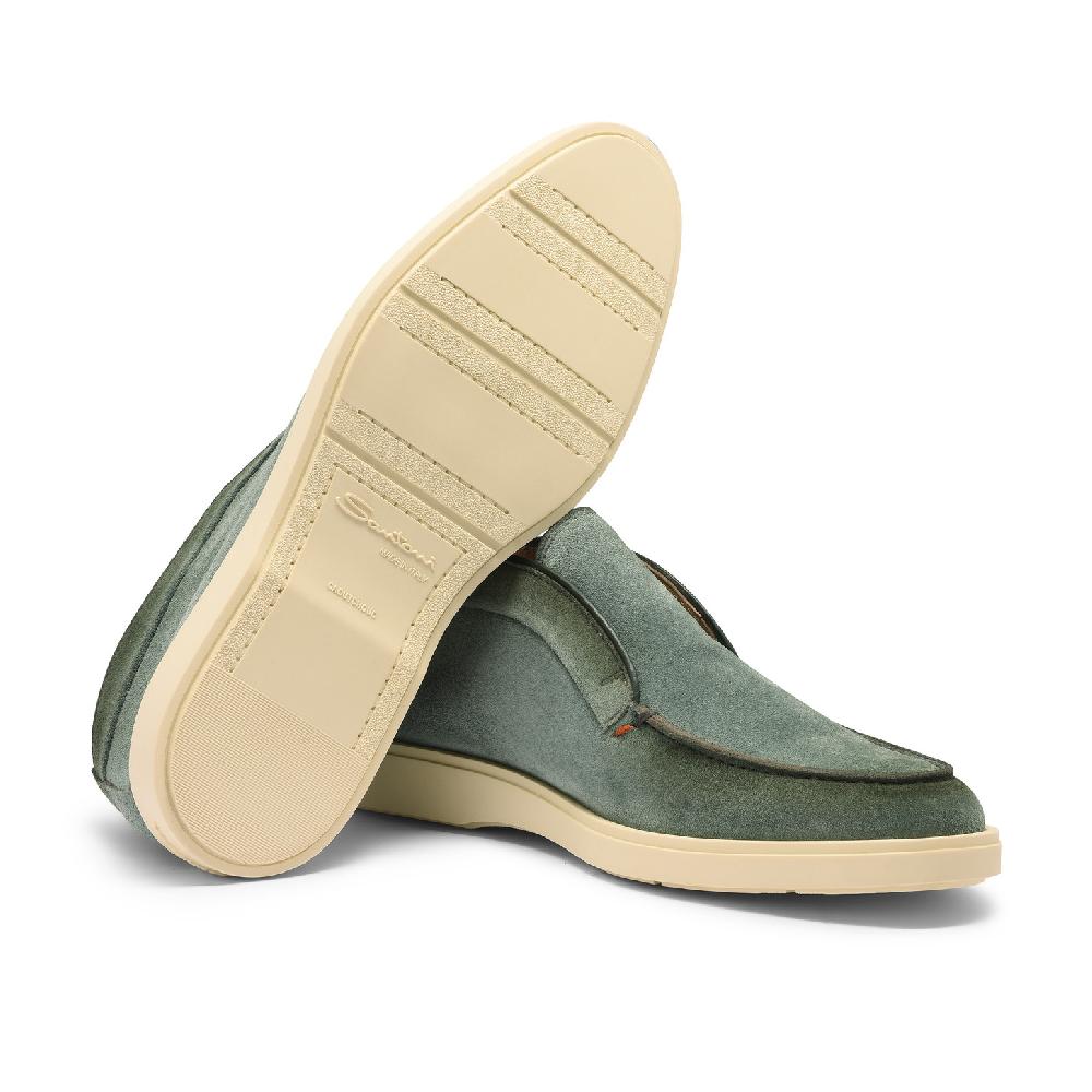 Santoni Stivaletto desert da uomo in suede petrolio In Linea