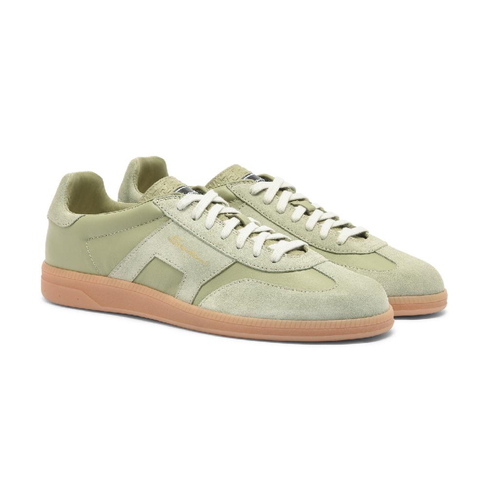 Santoni Sneaker DBS Oly da uomo in pelle e suede verde chiaro Officina