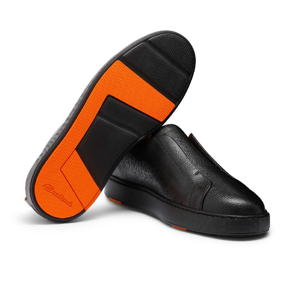 Santoni Sneaker slip-on da uomo in pelle bottalata nera Online