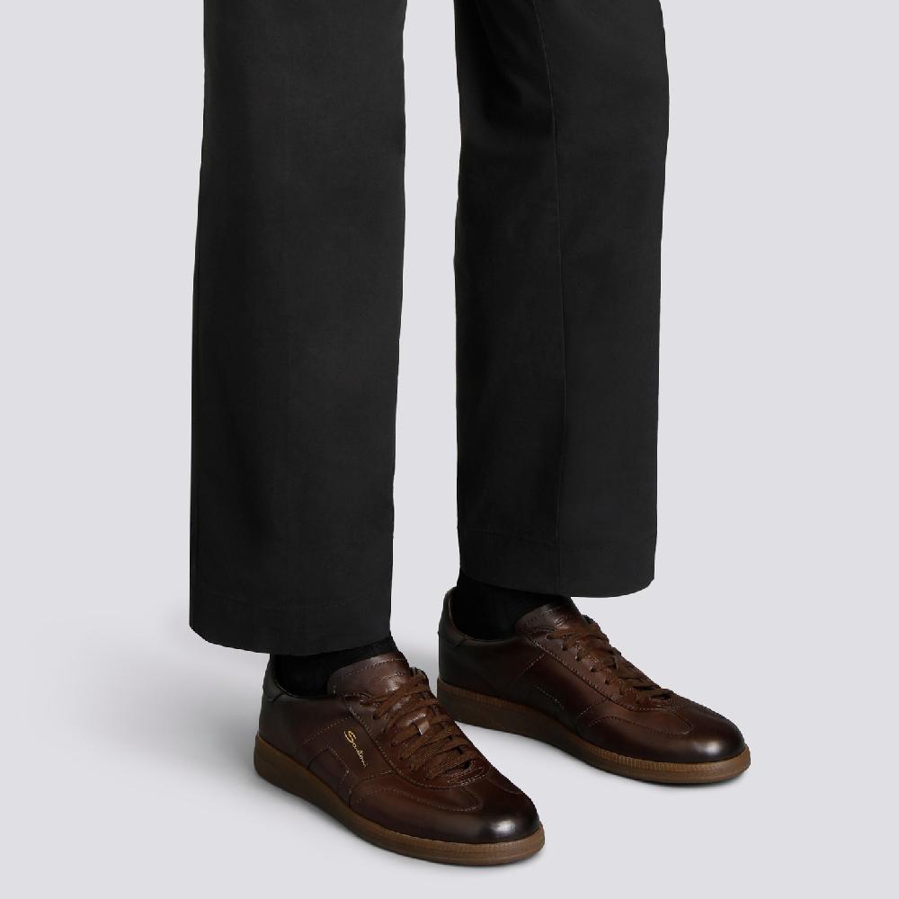 Santoni Sneaker DBS Oly da uomo in pelle testa di moro In Vendita