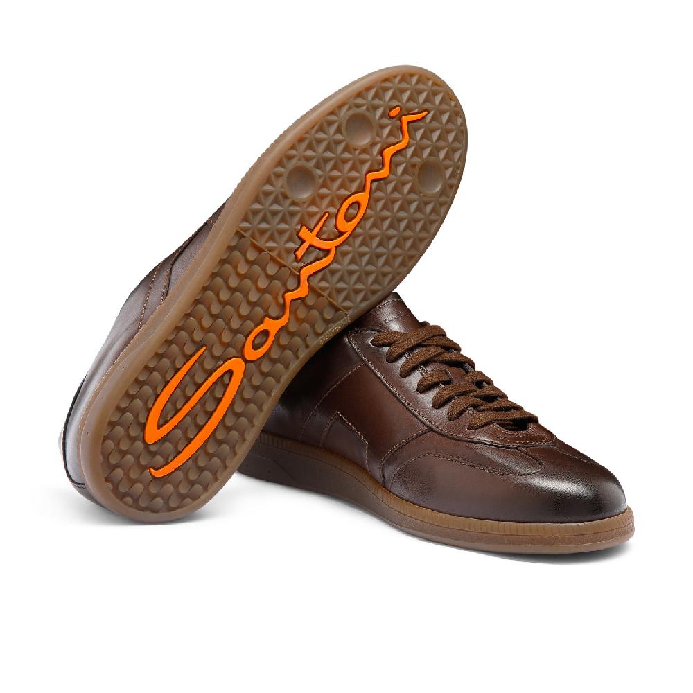Santoni Sneaker DBS Oly da uomo in pelle testa di moro In Vendita