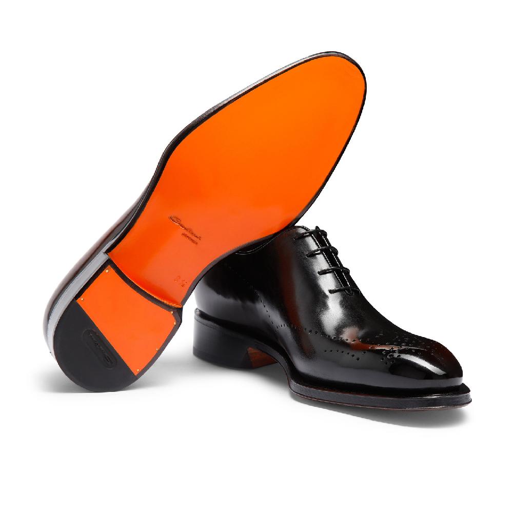 Santoni Stringata oxford brogue da uomo in pelle marrone Hotsell