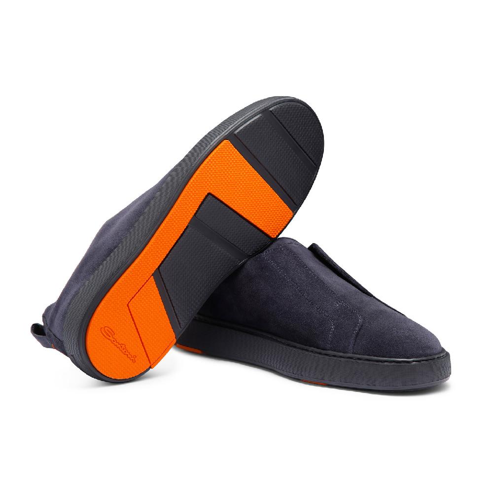 Santoni Sneaker slip-on da uomo in suede blu Vendita Economica