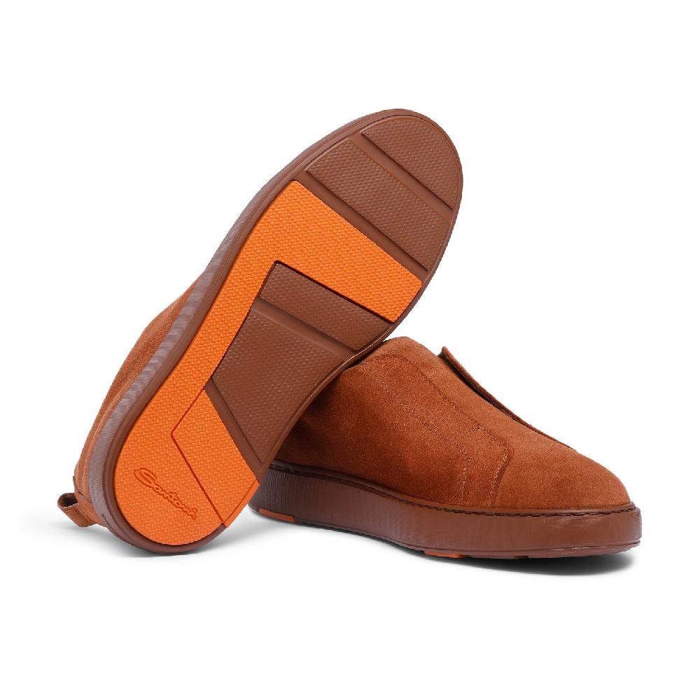 Santoni Sneaker slip-on da uomo in suede marrone Saldi Di Fabbrica
