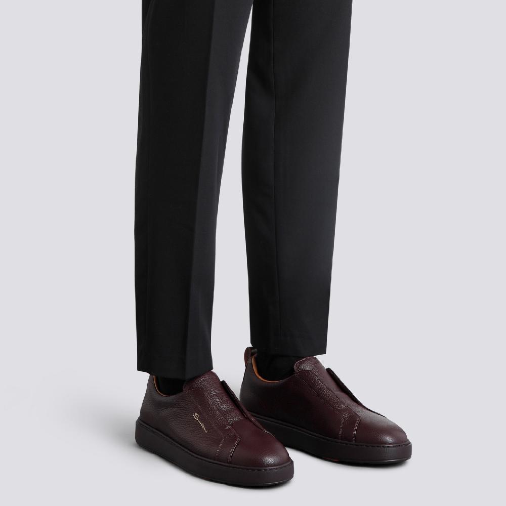 Santoni Sneaker slip-on da uomo in pelle bottalata bordeaux I Più Venduti