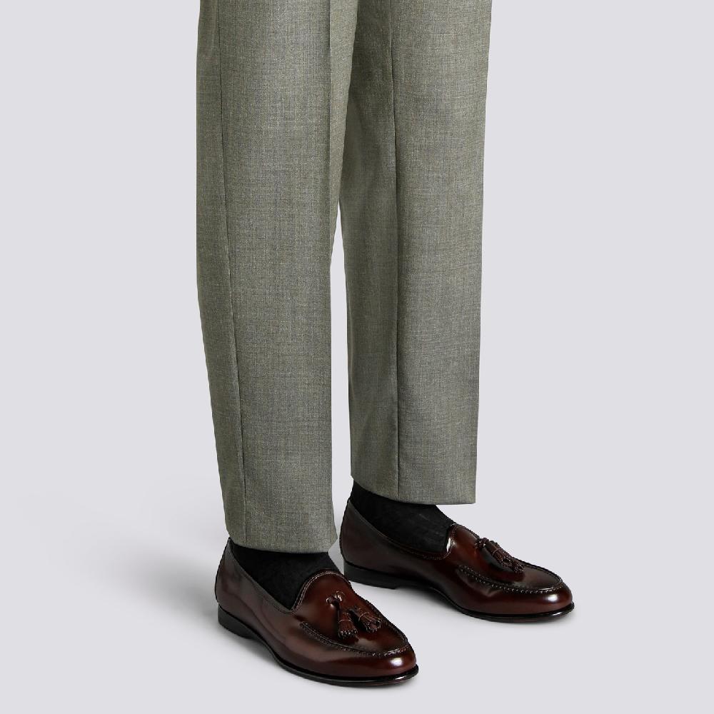 Santoni Mocassino Andrea con nappe da uomo in pelle lucida bordeaux Vendite Flash