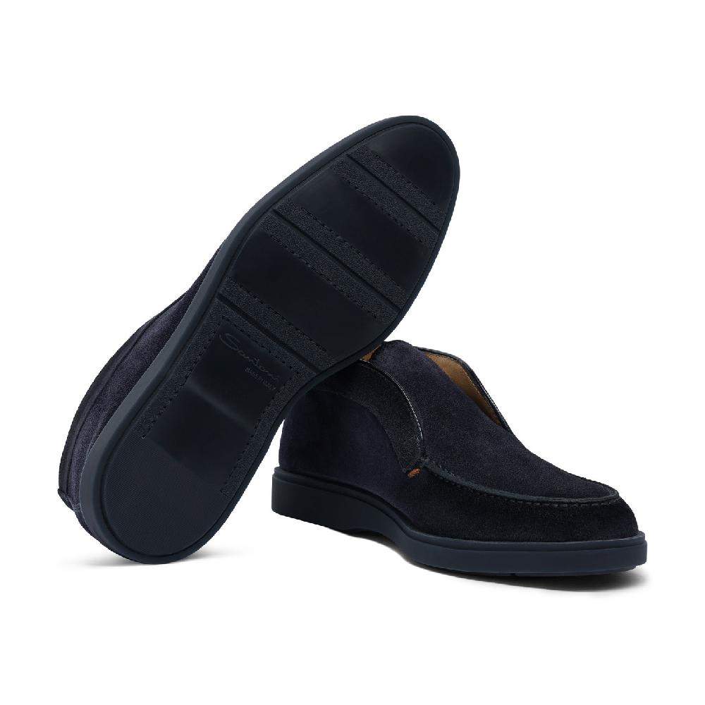 Santoni Stivaletto desert da uomo in suede blu Negozio