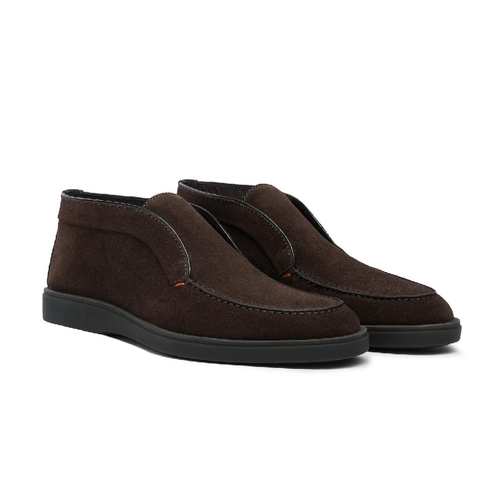 Santoni Stivaletto desert da uomo in suede marrone Nuova
