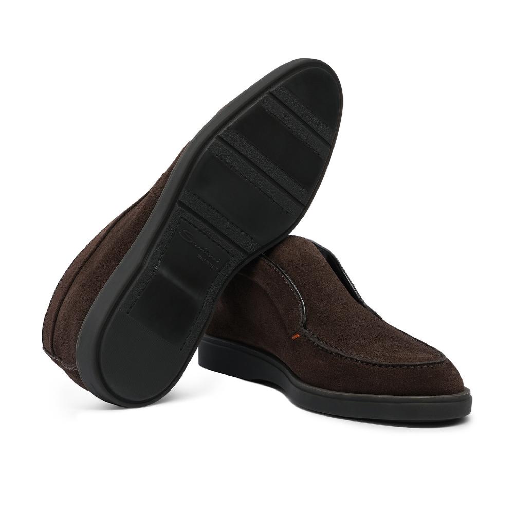 Santoni Stivaletto desert da uomo in suede marrone Nuova