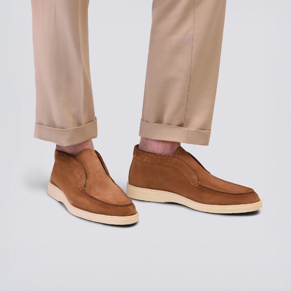 Santoni Stivaletto desert da uomo in suede marrone Moda