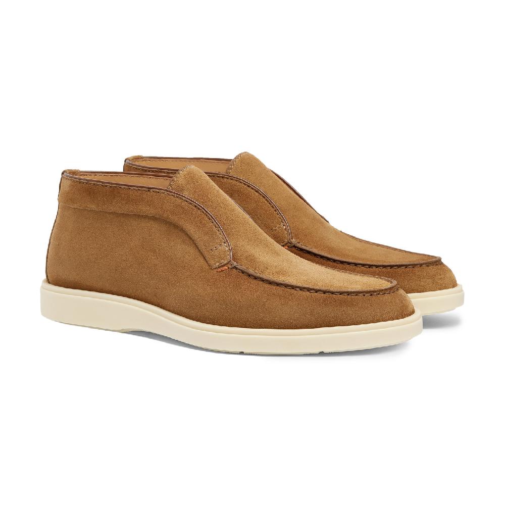 Santoni Stivaletto desert da uomo in suede marrone Moda