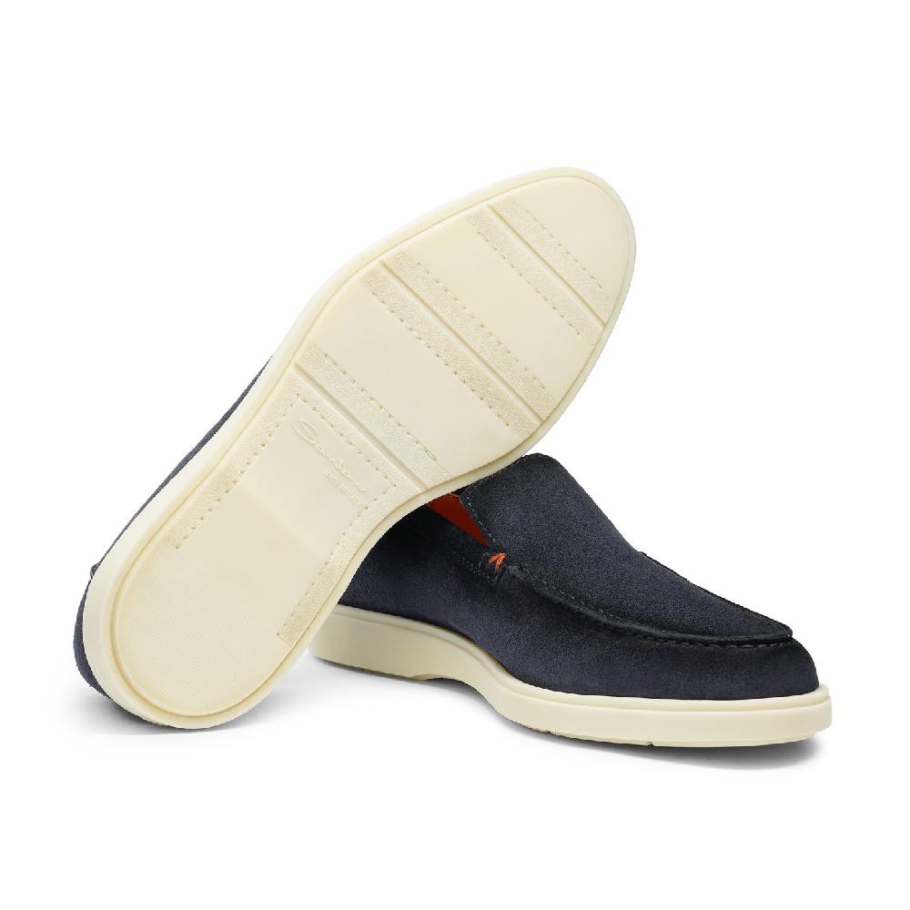 Santoni Mocassino da uomo in suede blu 2025