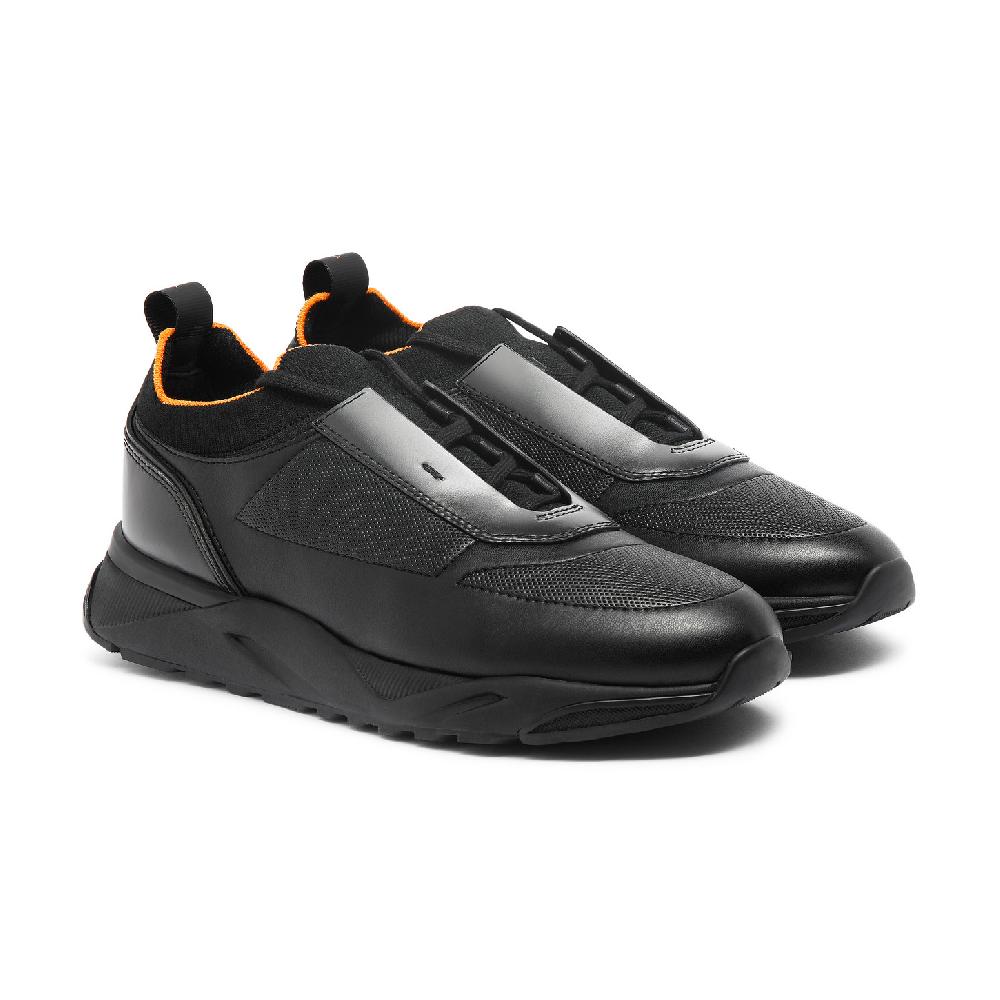 Santoni Sneaker da uomo in pelle nera Qualità