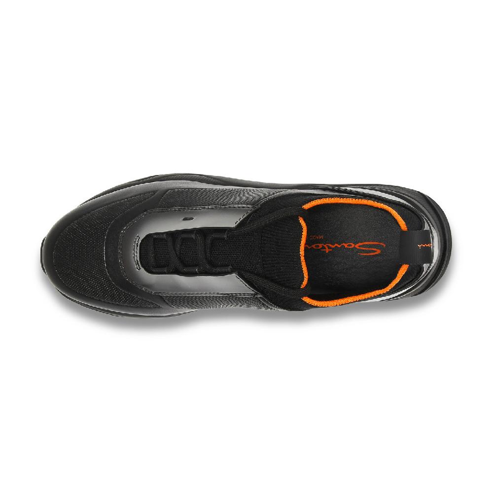 Santoni Sneaker da uomo in pelle nera Qualità