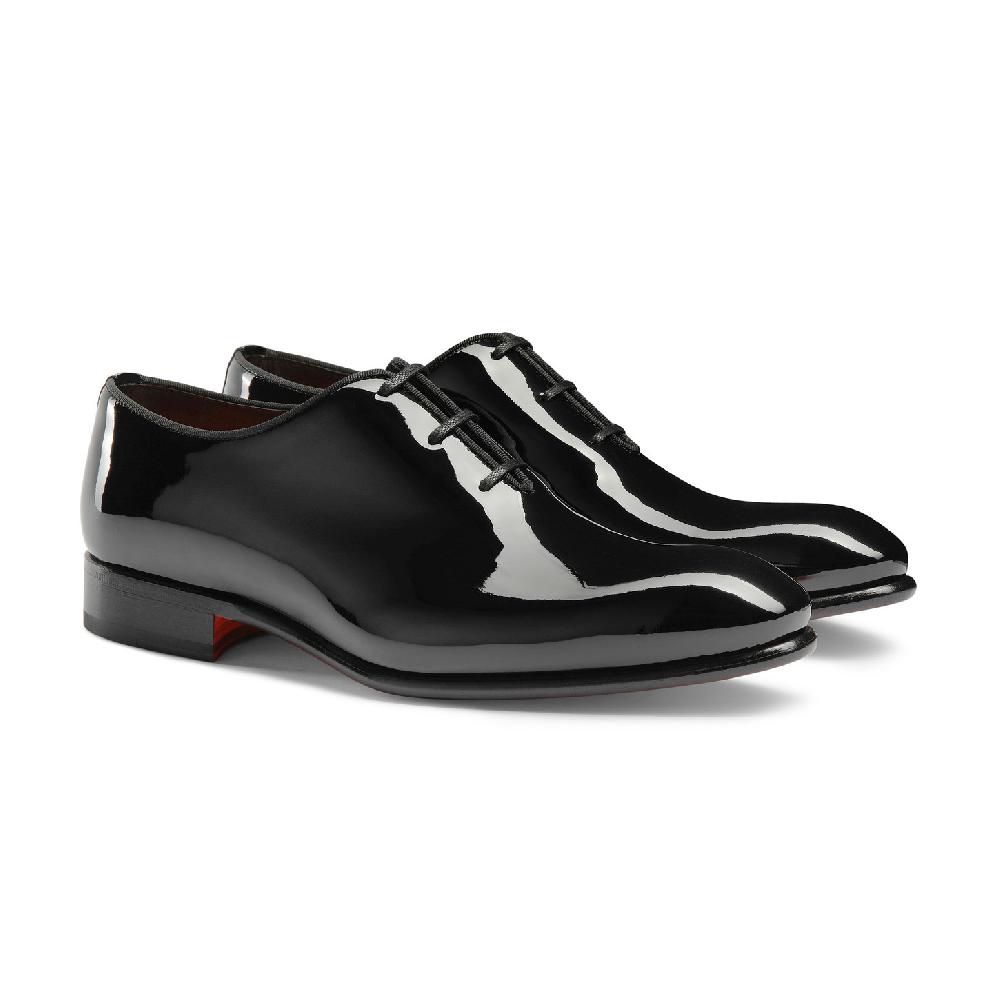 Santoni Stringata oxford da uomo in vernice nera Soddisfazione Garantita