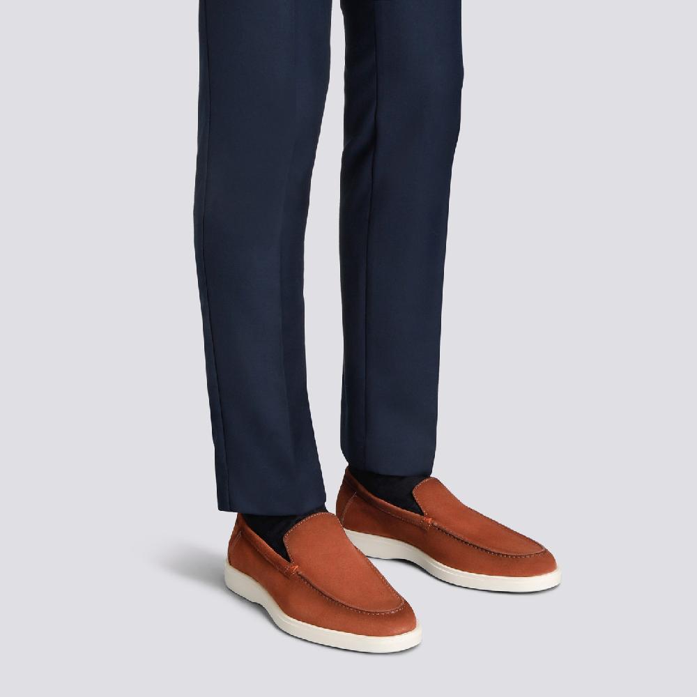 Santoni Mocassino da uomo in suede marrone Qualità Garantita