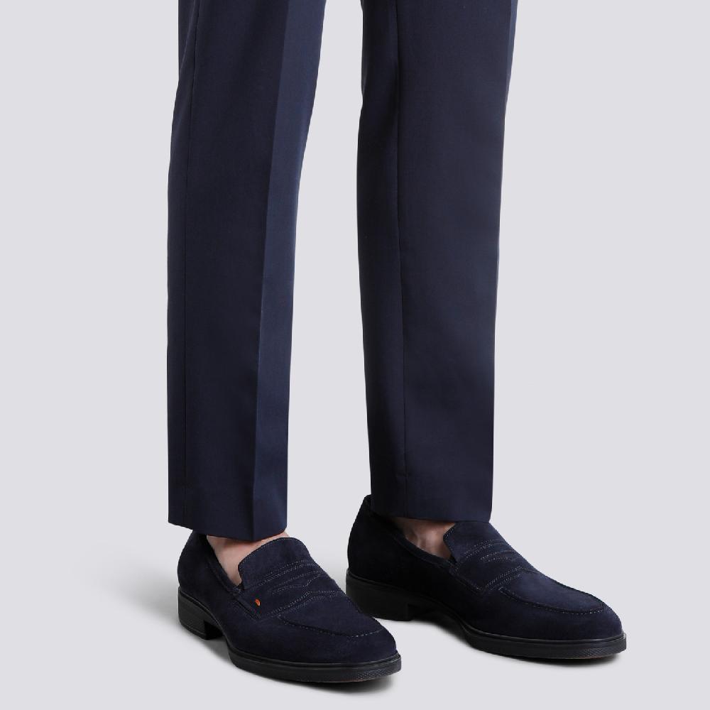 Santoni Mocassino Easy da uomo in suede blu Fino Al -60%