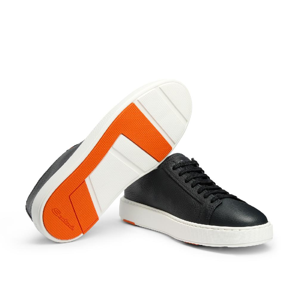 Santoni Sneaker da uomo in pelle bottalata blu Affare Del Giorno