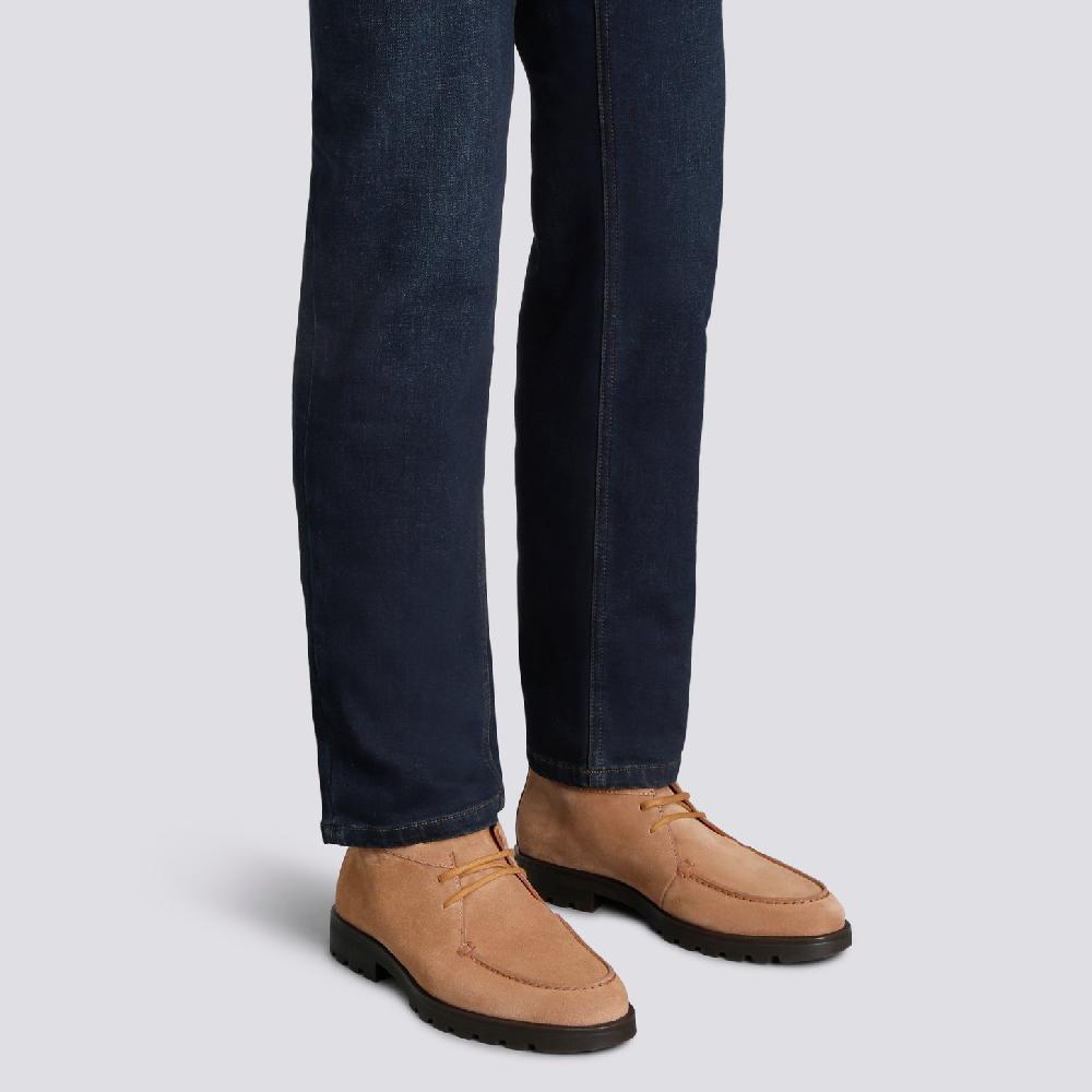Santoni Stivaletto desert da uomo in suede marrone chiaro Economico