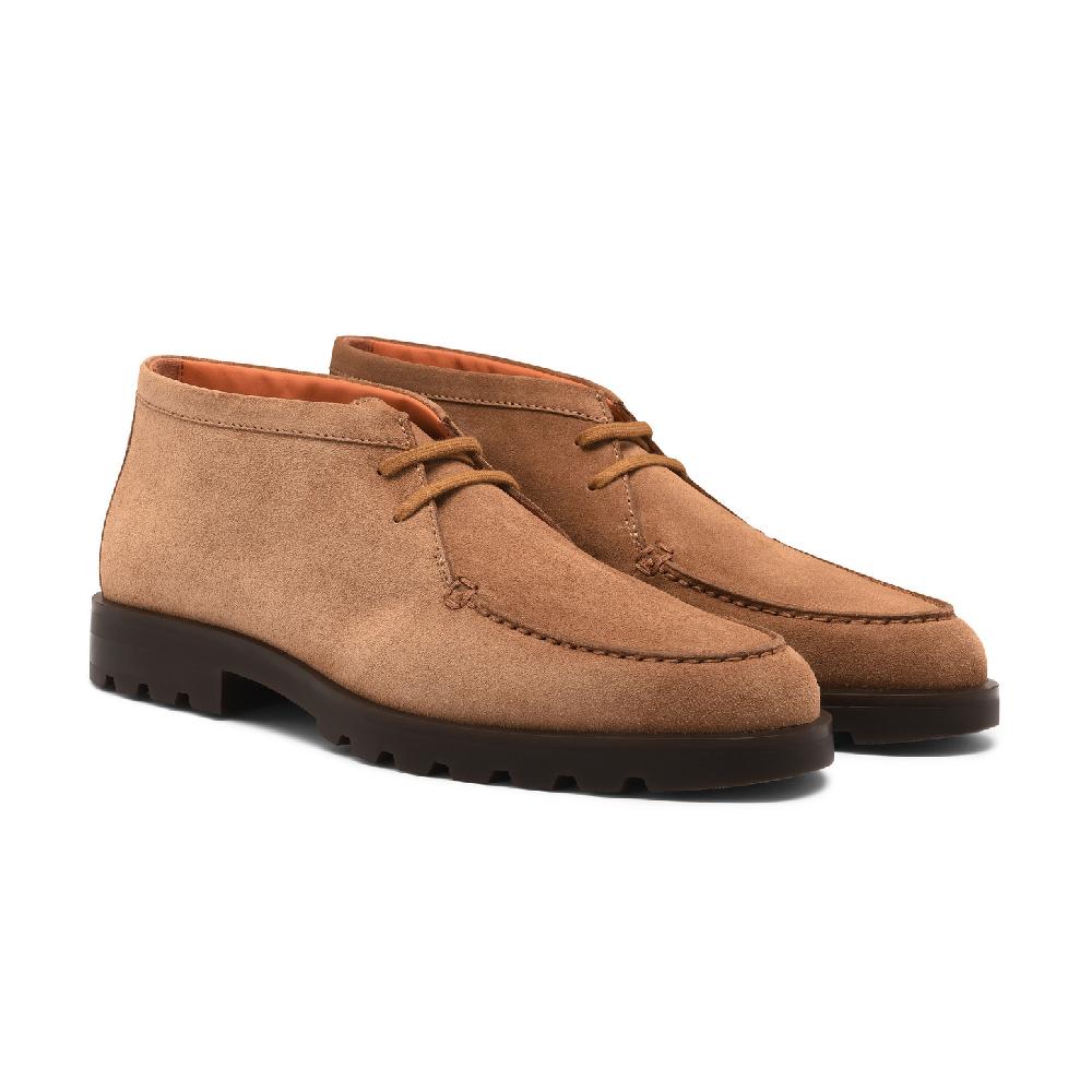 Santoni Stivaletto desert da uomo in suede marrone chiaro Economico