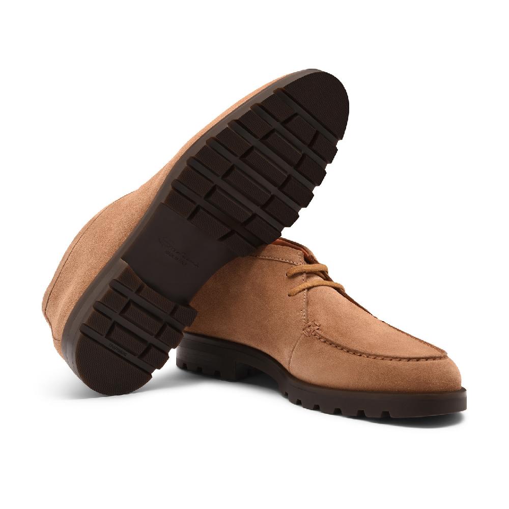 Santoni Stivaletto desert da uomo in suede marrone chiaro Economico