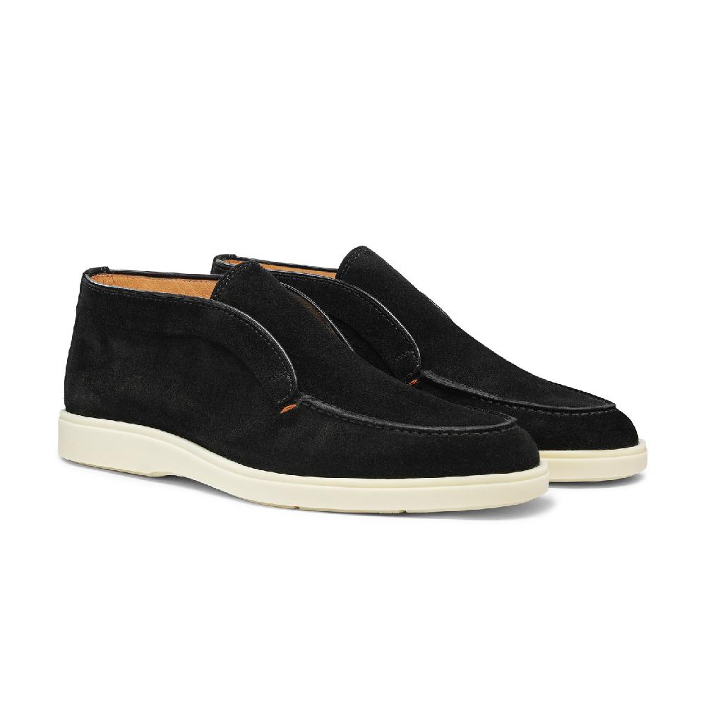 Santoni Stivaletto desert da uomo in suede nero Offerte