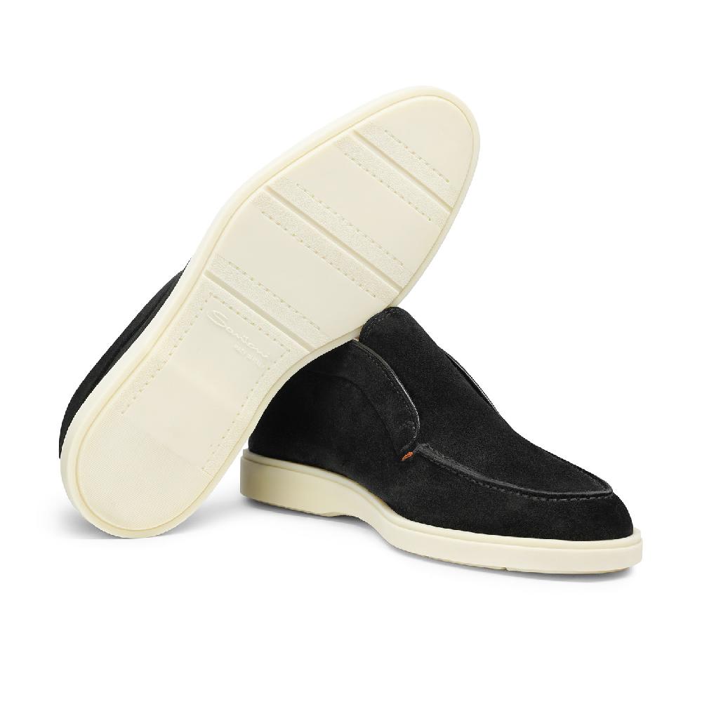 Santoni Stivaletto desert da uomo in suede nero Offerte