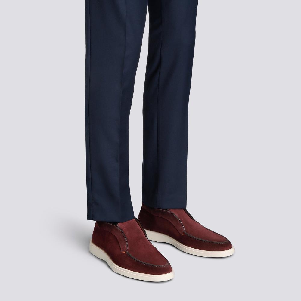 Santoni Stivaletto desert da uomo in suede bordeaux Hotsell