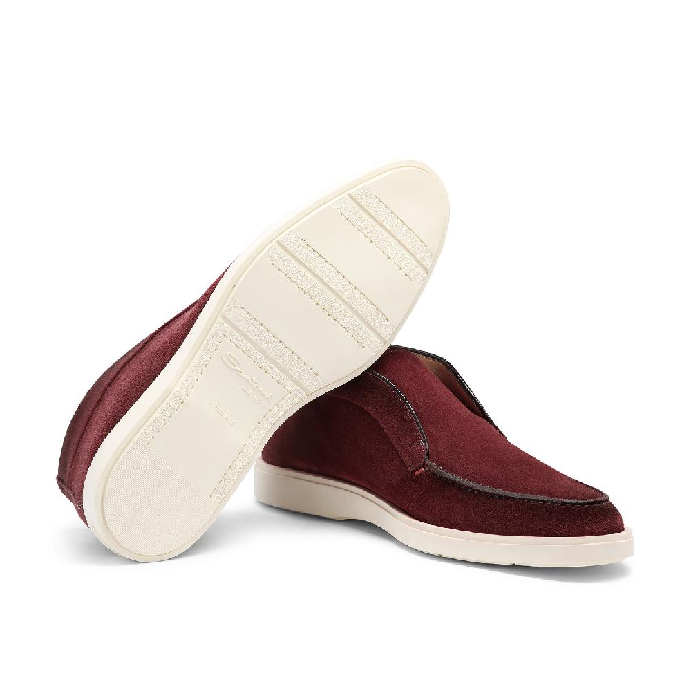 Santoni Stivaletto desert da uomo in suede bordeaux Hotsell