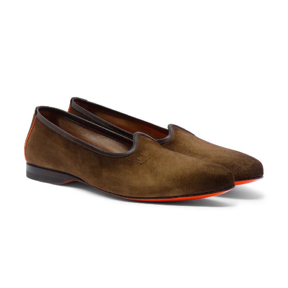 Santoni Mocassino da uomo in suede marrone Smaltimento dello stoccaggio