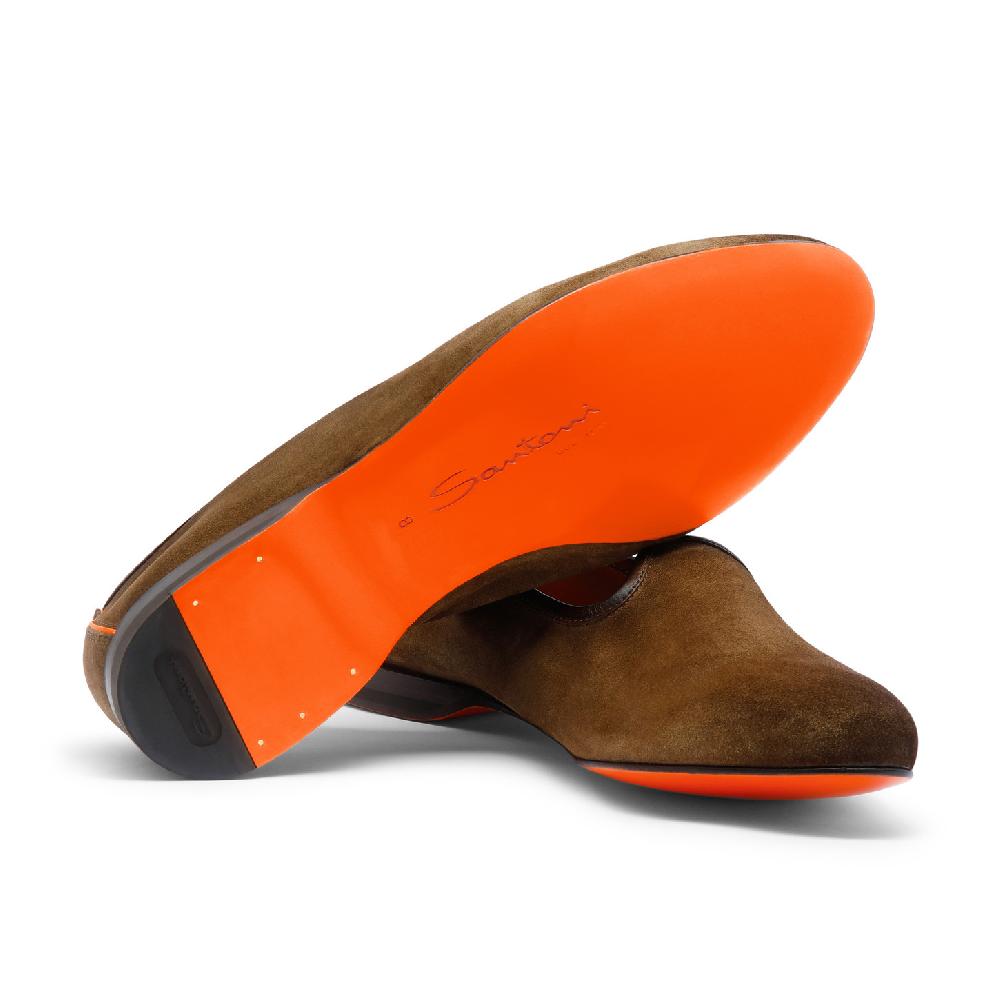 Santoni Mocassino da uomo in suede marrone Smaltimento dello stoccaggio