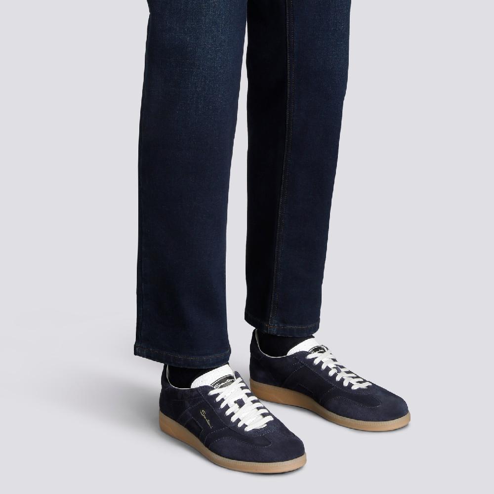 Santoni DBS Oly sneaker da uomo in suede blu Promozione
