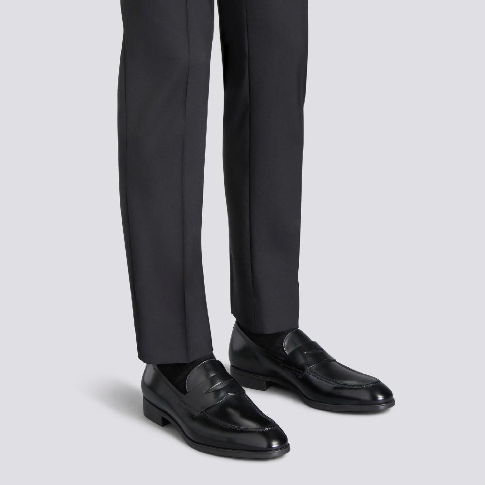 Santoni Mocassino penny da uomo in pelle nera Negozi Online