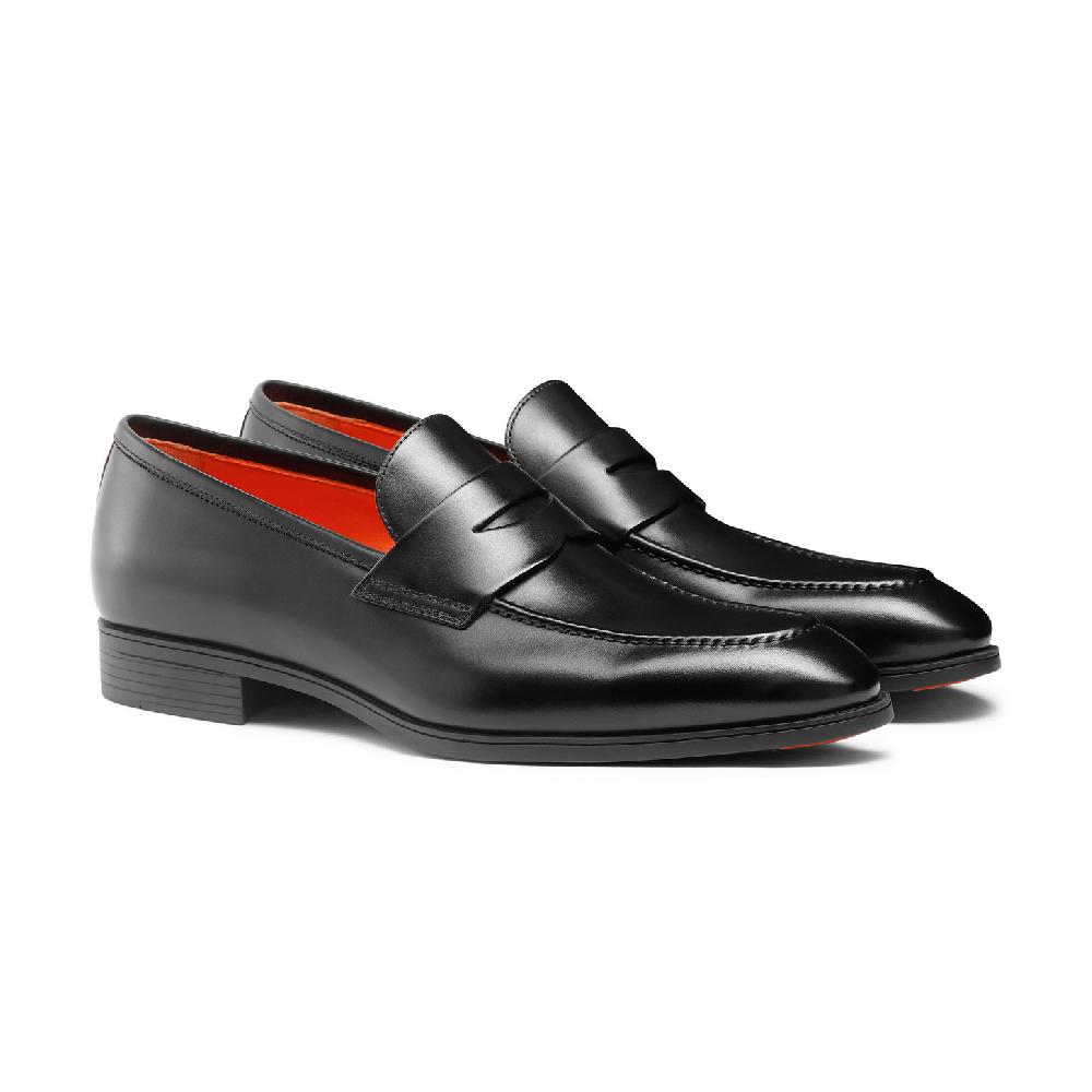 Santoni Mocassino penny da uomo in pelle nera Negozi Online