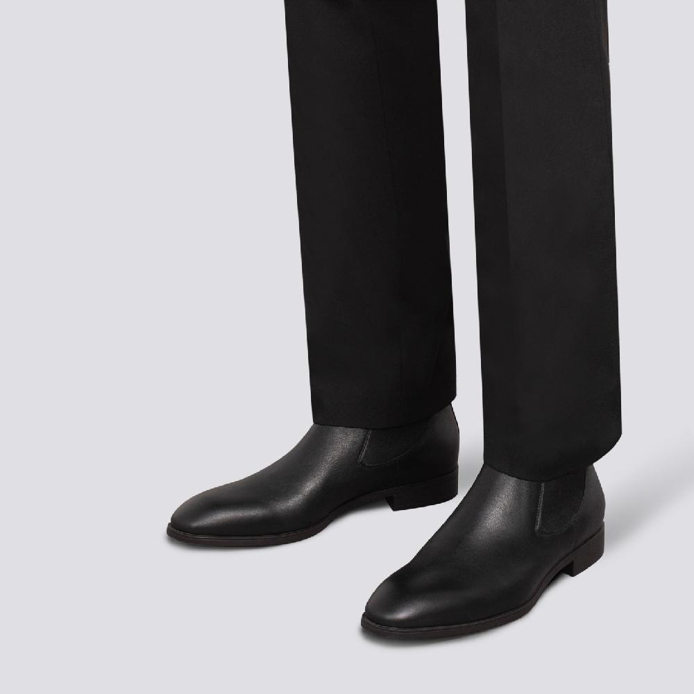 Santoni Stivaletto chelsea da uomo in pelle nera Consegna Veloce