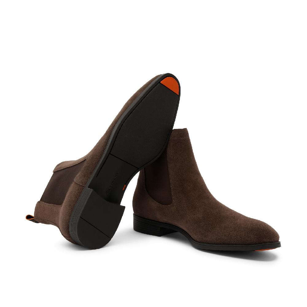 Santoni Stivaletto chelsea da uomo in suede marrone Affare Del Giorno